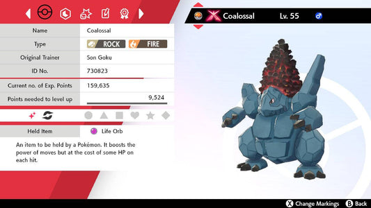 Pokemon Sword and Shield Shiny Gigantamax Coalossal 6IV-EV Trained - Pokemon4Ever