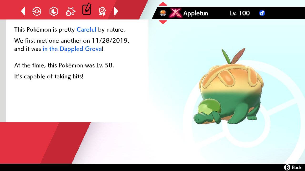 Pokemon Sword and Shield Shiny Gigantamax Appletun 6IV-EV Trained - Pokemon4Ever