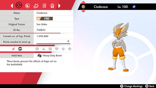 Pokemon Sword and Shield Ultra Shiny Cinderace 6IV-EV Trained - Pokemon4Ever