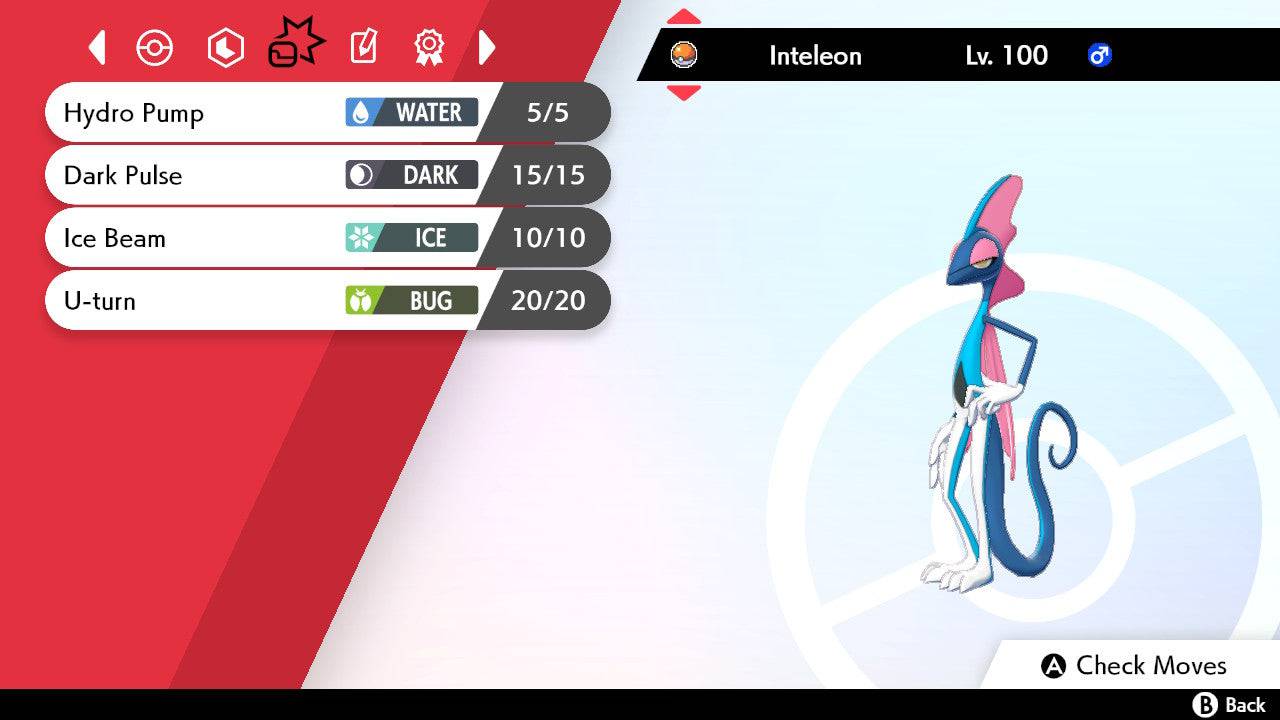 Pokemon Sword and Shield Ultra Shiny Inteleon 6IV-EV Trained - Pokemon4Ever