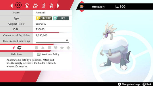 Pokemon Sword and Shield Ultra Shiny Arctozolt 6IV-EV Trained - Pokemon4Ever