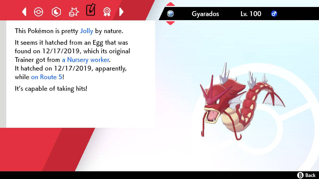 Pokemon Sword and Shield Shiny Gyarados 6IV-EV Trained - Pokemon4Ever