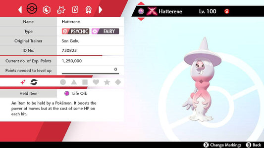 Pokemon Sword and Shield Shiny Gigantamax Hatterene 6IV-EV Trained - Pokemon4Ever