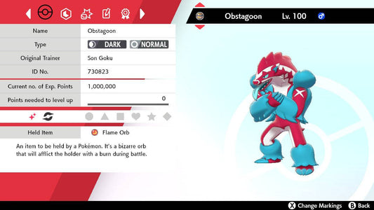 Pokemon Sword and Shield Shiny Obstagoon 6IV-EV Trained - Pokemon4Ever