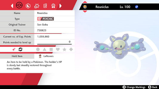 Pokemon Sword and Shield Shiny Reuniclus 6IV-EV Trained - Pokemon4Ever