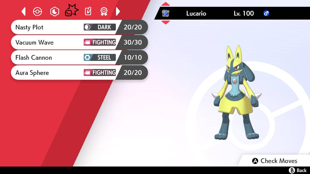 Pokemon Sword and Shield Ultra Shiny Lucario 6IV-EV Trained - Pokemon4Ever