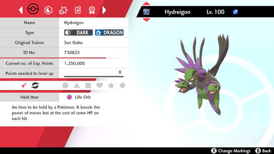 Pokemon Sword and Shield Shiny Hydreigon 6IV-EV Trained - Pokemon4Ever