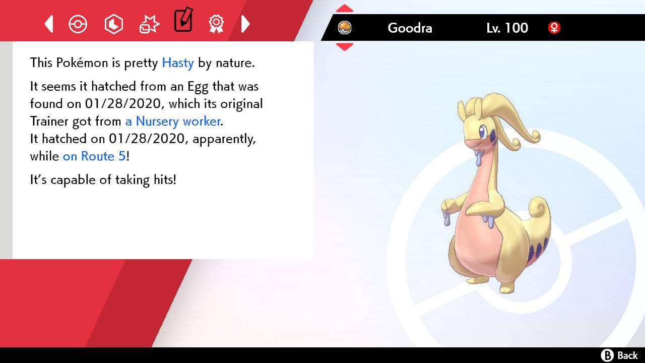 Pokemon Sword and Shield Shiny Goodra 6IV-EV Trained - Pokemon4Ever