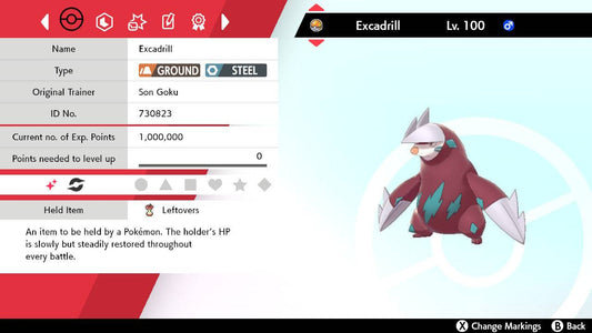 Pokemon Sword and Shield Shiny Excadrill 6IV-EV Trained - Pokemon4Ever