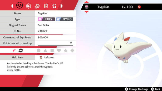 Pokemon Sword and Shield Shiny Togekiss 6IV-EV Trained - Pokemon4Ever