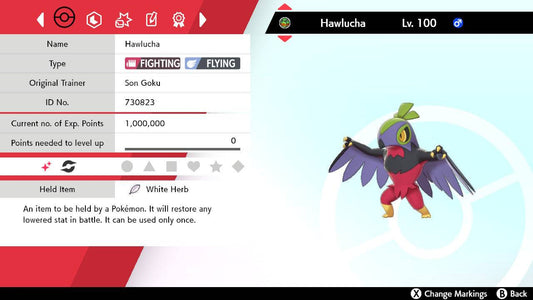 Pokemon Sword and Shield Ultra Shiny Hawlucha 6IV-EV Trained - Pokemon4Ever