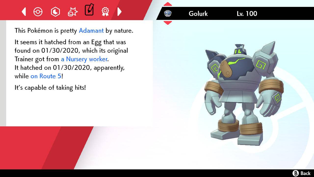 Pokemon Sword and Shield Shiny Golurk 6IV-EV Trained - Pokemon4Ever