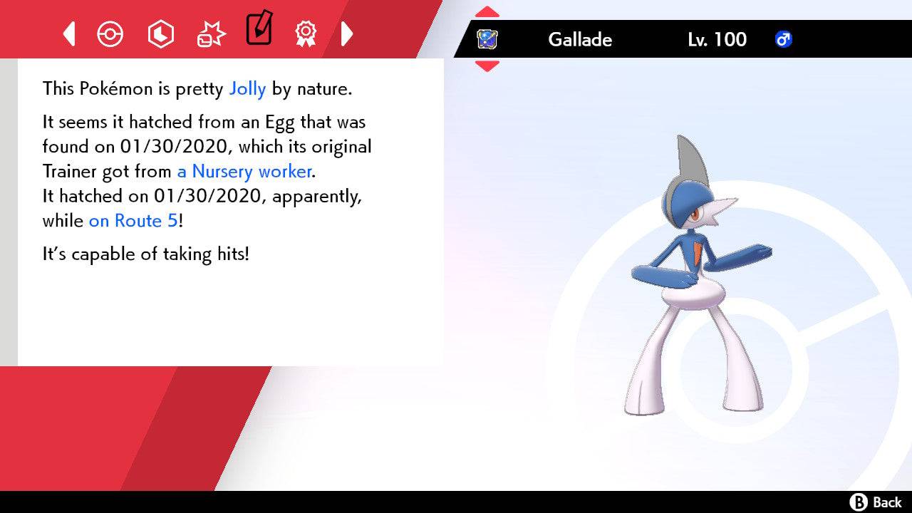 Pokemon Sword and Shield Ultra Shiny Gallade 6IV-EV Trained - Pokemon4Ever