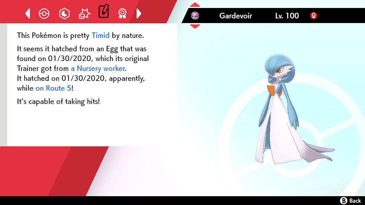 Pokemon Sword and Shield Shiny Gardevoir 6IV-EV Trained - Pokemon4Ever
