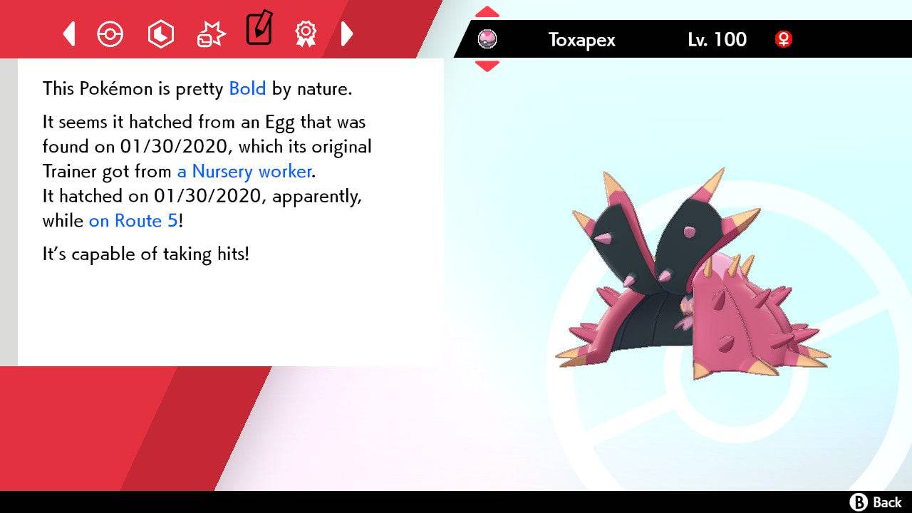 Pokemon Sword and Shield Shiny Toxapex 6IV-EV Trained - Pokemon4Ever