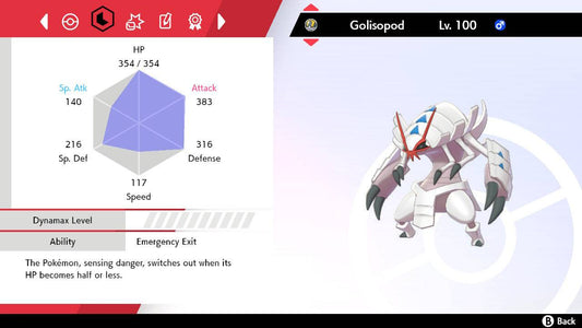 Pokemon Sword and Shield Shiny Golisopod 6IV-EV Trained - Pokemon4Ever