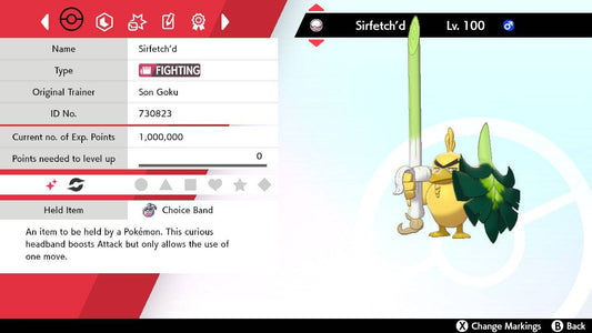 Pokemon Sword and Shield Ultra Shiny Sirfetch’d 6IV-EV Trained - Pokemon4Ever