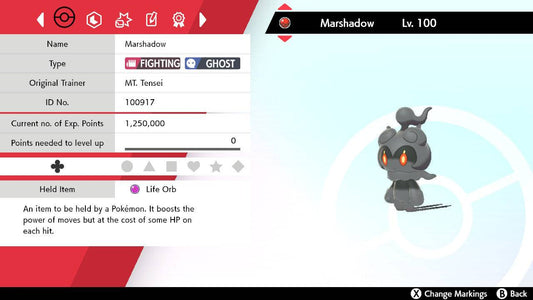 Pokemon Sword and Shield Marshadow 6IV-EV Trained - Pokemon4Ever