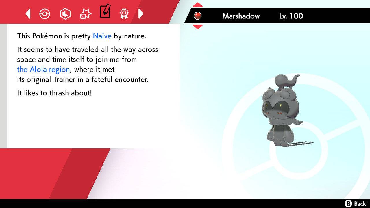 Pokemon Sword and Shield Marshadow 6IV-EV Trained - Pokemon4Ever