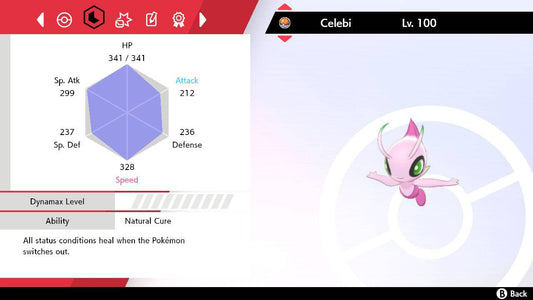 Pokemon Sword and Shield Ultra Shiny Celebi 6IV-EV Trained - Pokemon4Ever