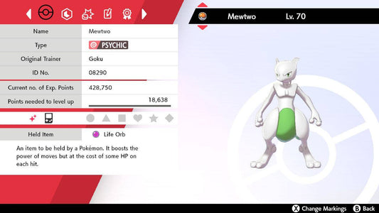 Pokemon Sword and Shield Ultra Shiny Mewtwo 6IV-EV Trained - Pokemon4Ever