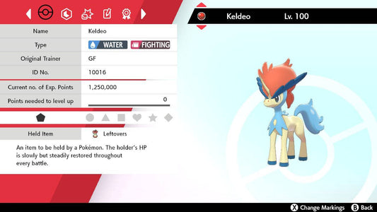 Pokemon Sword and Shield Keldeo 6IV-EV Trained - Pokemon4Ever