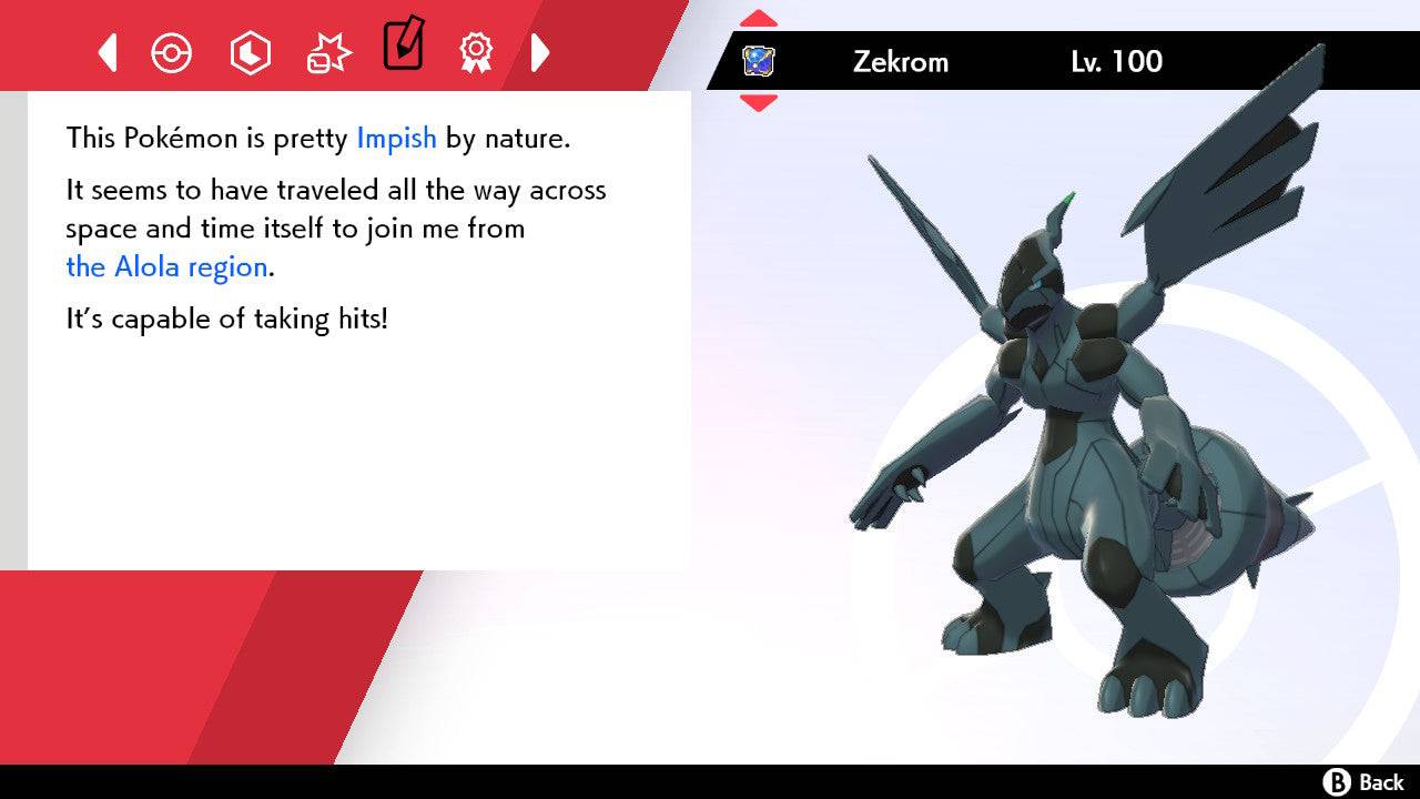 Pokemon Sword and Shield Ultra Shiny Zekrom 6IV-EV Trained - Pokemon4Ever