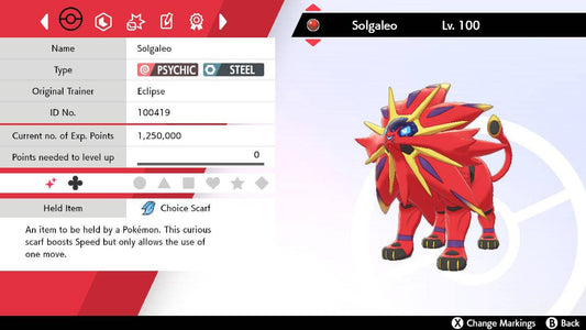Pokemon Sword and Shield Ultra Shiny Solgaleo 6IV-EV Trained - Pokemon4Ever