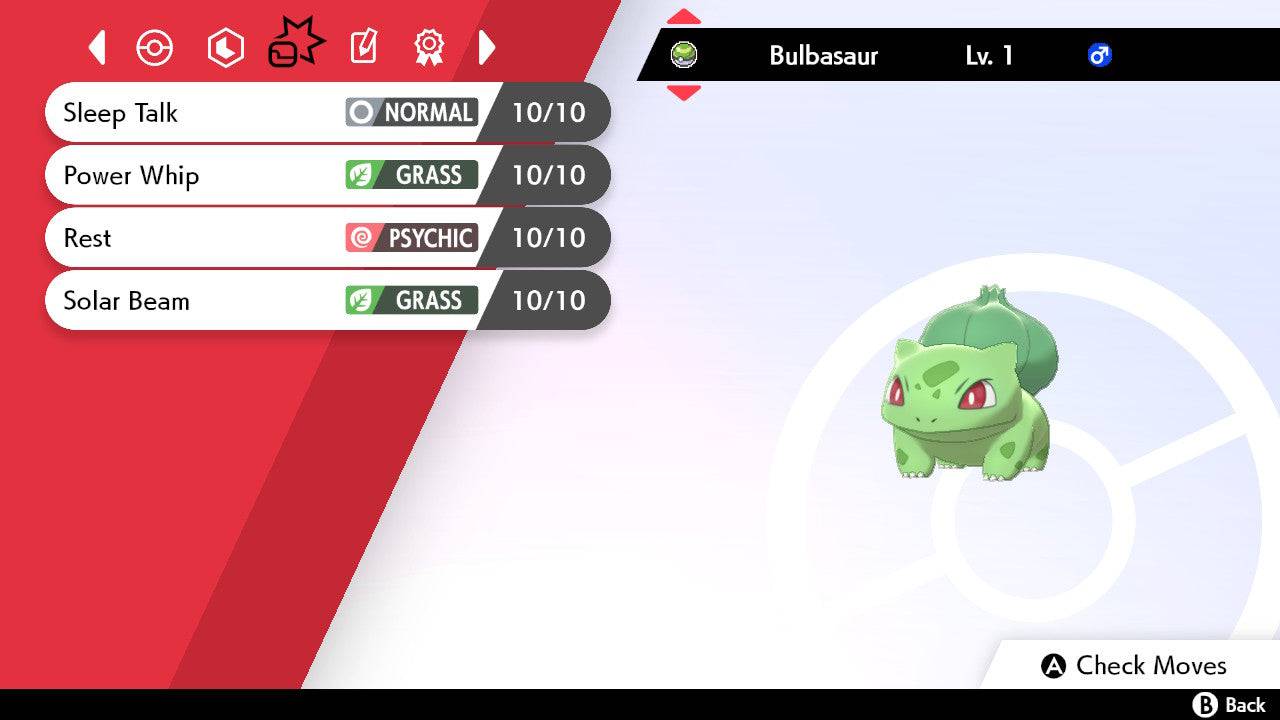 Pokemon Sword and Shield Shiny Bulbasaur 6IV-EV Trained - Pokemon4Ever