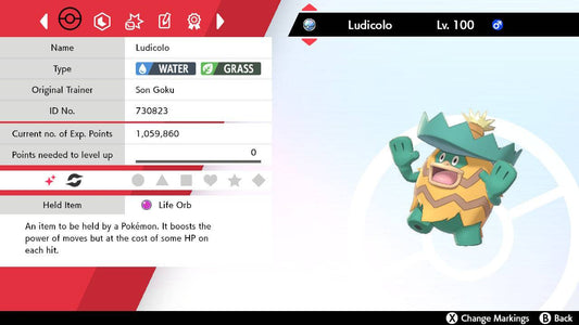 Pokemon Sword and Shield Shiny Ludicolo 6IV-EV Trained - Pokemon4Ever