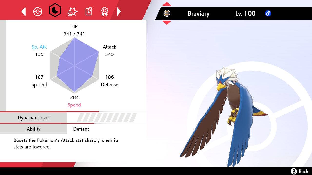 Pokemon Sword and Shield Shiny Braviary 6IV-EV Trained - Pokemon4Ever