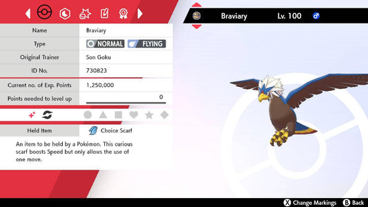 Pokemon Sword and Shield Shiny Braviary 6IV-EV Trained - Pokemon4Ever