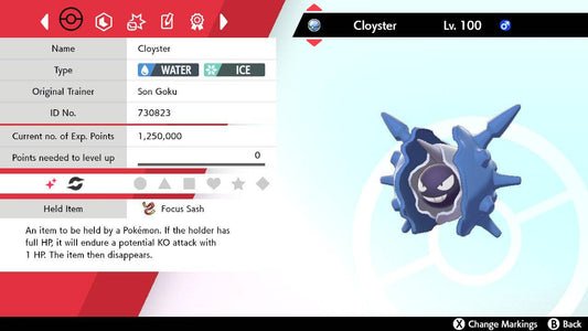 Pokemon Sword and Shield Shiny Cloyster 6IV-EV Trained - Pokemon4Ever