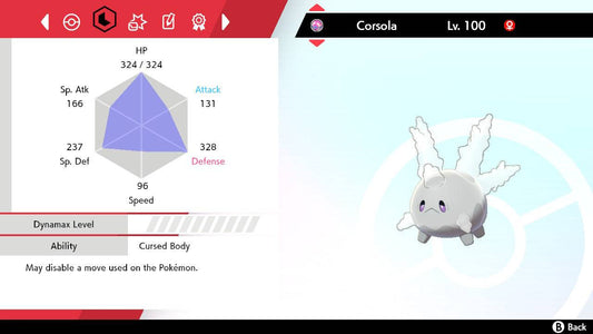 Pokemon Sword and Shield Shiny Galarian Corsola 6IV-EV Trained - Pokemon4Ever