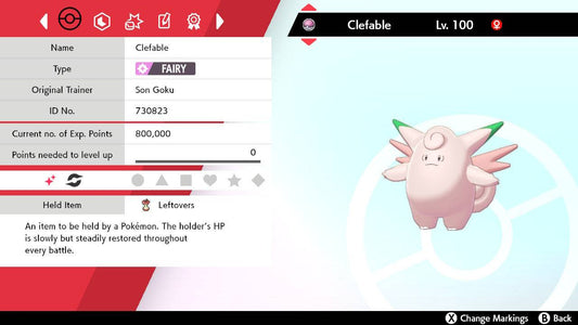 Pokemon Sword and Shield Shiny Clefable 6IV-EV Trained - Pokemon4Ever