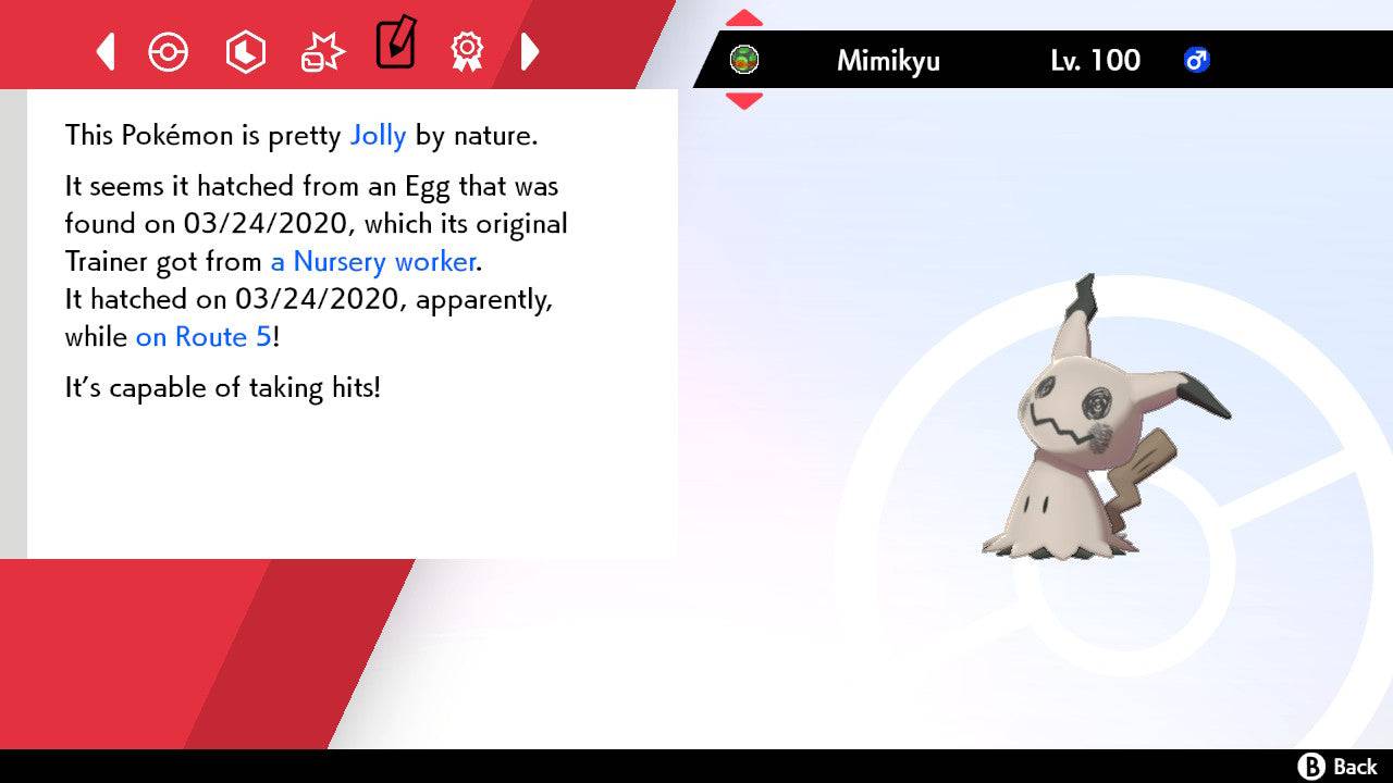 Pokemon Sword and Shield Shiny Mimikyu 6IV-EV Trained - Pokemon4Ever
