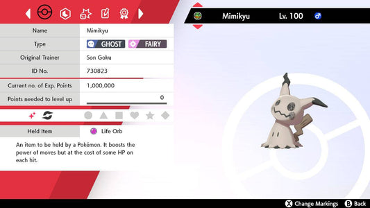 Pokemon Sword and Shield Shiny Mimikyu 6IV-EV Trained - Pokemon4Ever
