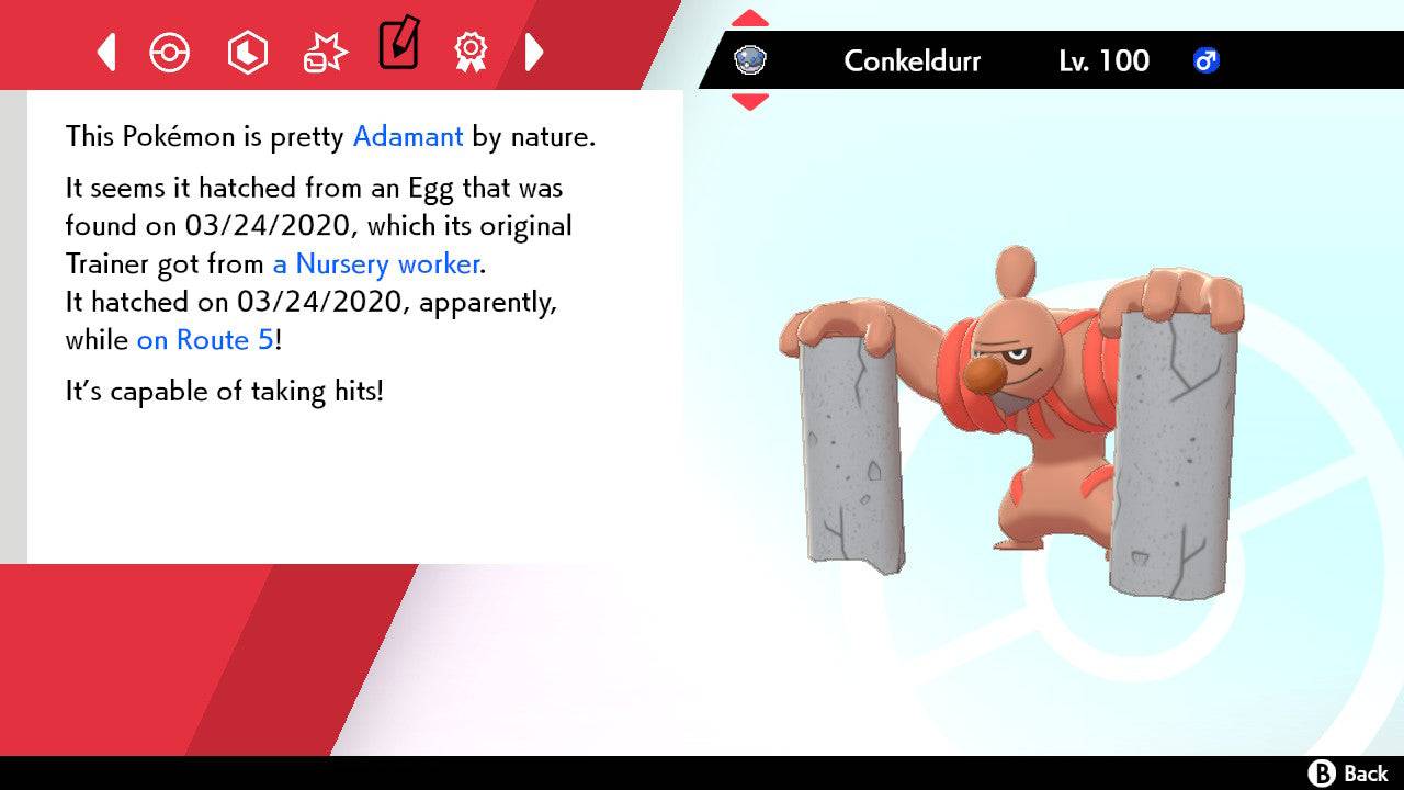 Pokemon Sword and Shield Shiny Conkeldurr 6IV-EV Trained - Pokemon4Ever