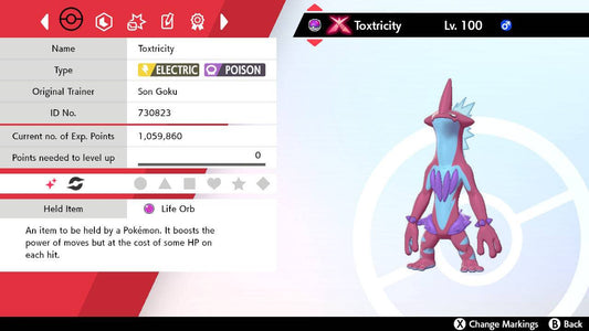 Pokemon Sword and Shield Ultra Shiny Gigantamax Low Key-Toxtricity 6IV-EV Trained - Pokemon4Ever