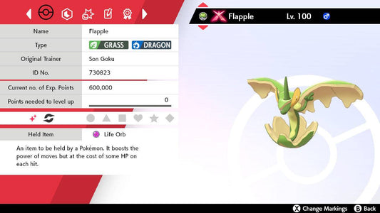 Pokemon Sword and Shield Shiny Gigantamax Flapple 6IV-EV Trained - Pokemon4Ever