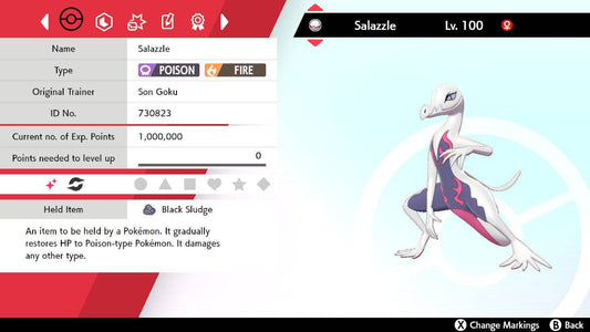 Pokemon Sword and Shield Shiny Salazzle 6IV-EV Trained - Pokemon4Ever