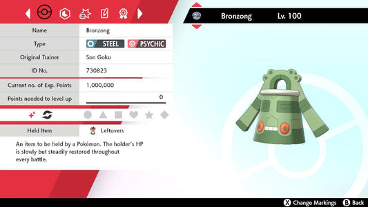 Pokemon Sword and Shield Shiny Bronzong 6IV-EV Trained - Pokemon4Ever