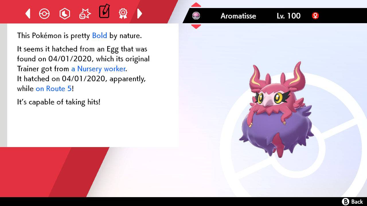 Pokemon Sword and Shield Shiny Aromatisse 6IV-EV Trained - Pokemon4Ever