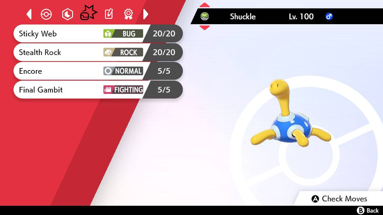 Pokemon Sword and Shield Shiny Shuckle 6IV-EV Trained - Pokemon4Ever