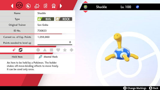 Pokemon Sword and Shield Shiny Shuckle 6IV-EV Trained - Pokemon4Ever