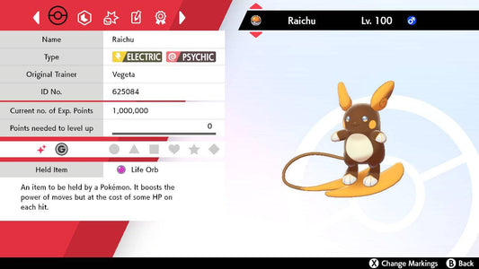Pokemon Sword and Shield Ultra Shiny Alolan-Raichu 6IV-EV Trained - Pokemon4Ever