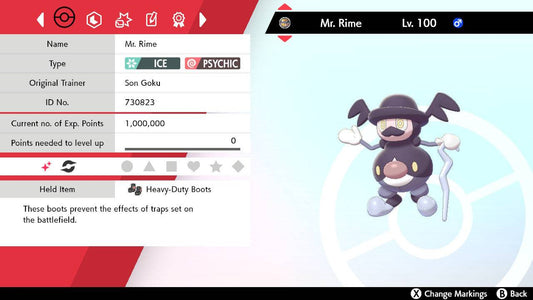 Pokemon Sword and Shield Shiny Mr. Rime 6IV-EV Trained - Pokemon4Ever