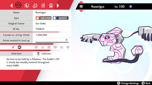 Pokemon Sword and Shield Shiny Runerigus 6IV-EV Trained - Pokemon4Ever