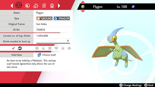Pokemon Sword and Shield Shiny Flygon 6IV-EV Trained - Pokemon4Ever