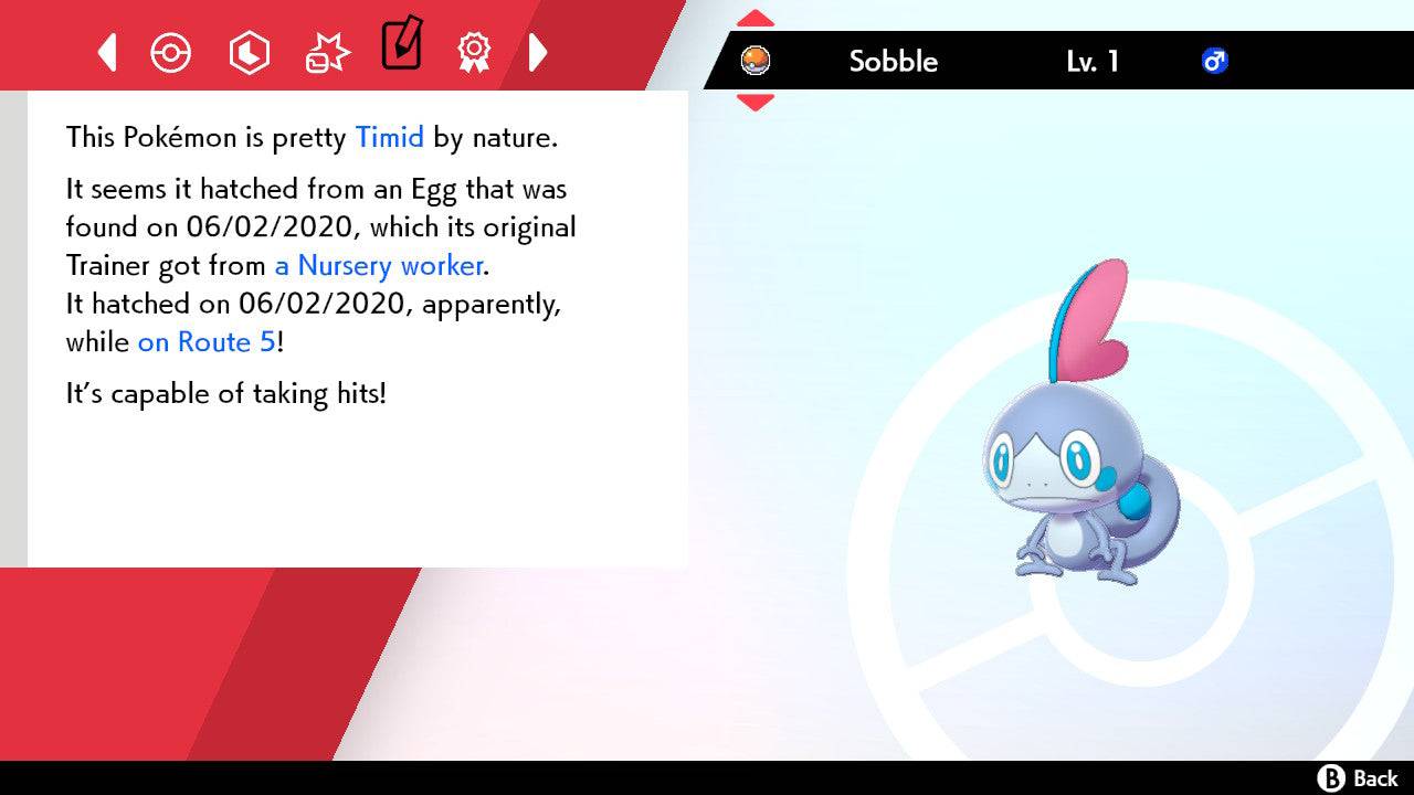 Pokemon Sword and Shield Ultra Shiny Hidden Ability Sobble 6IV-EV Trained - Pokemon4Ever